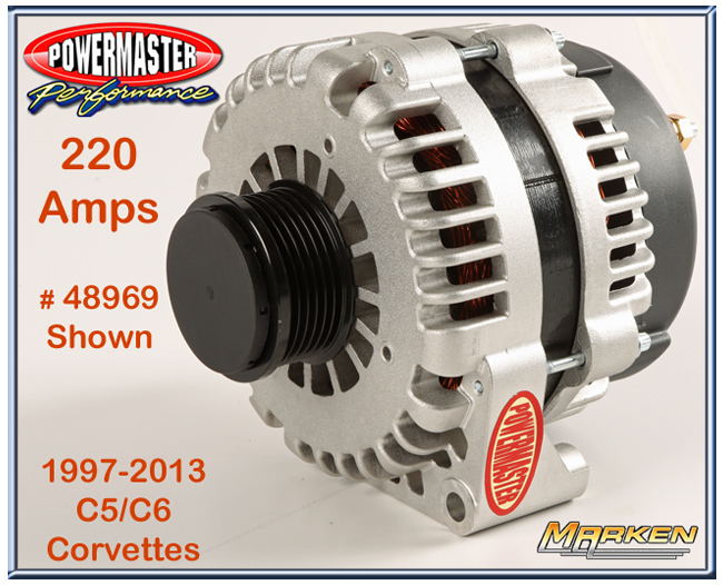 Powermaster High Output 220 amp Alternator for 19972013 Corvette